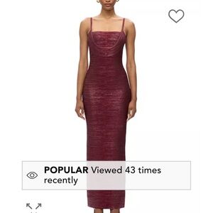 Herve Leger Rich Burgundy Midi Dress BRAND NEW WITH TAGS